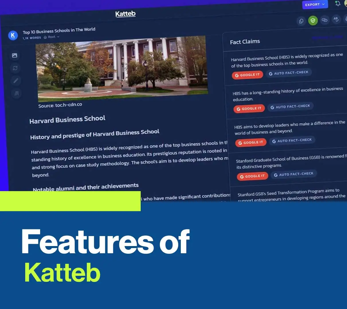 Features of Katteb