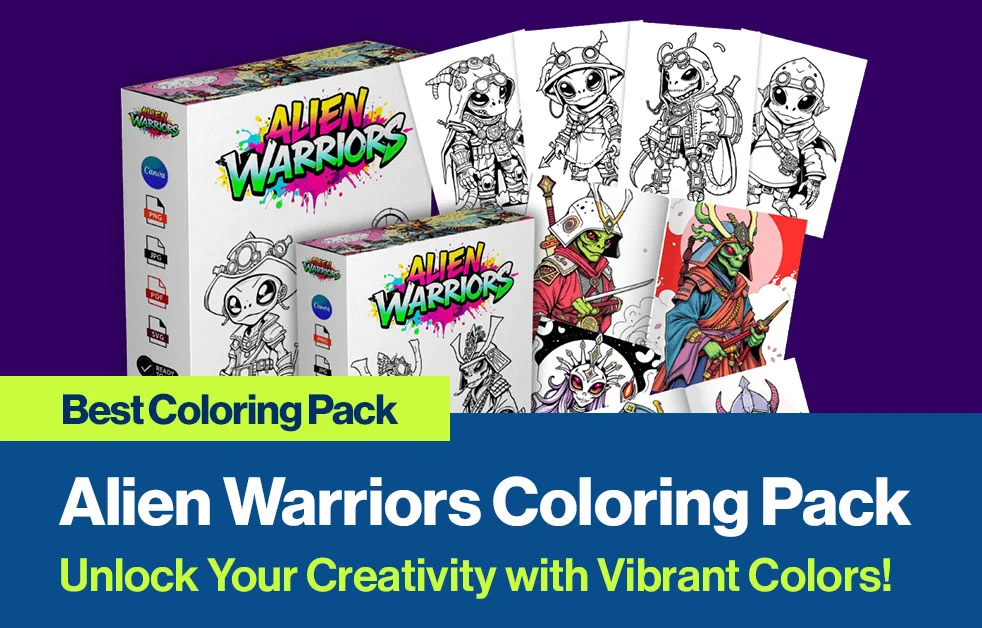 Alien Warriors Coloring Pack (PLR)