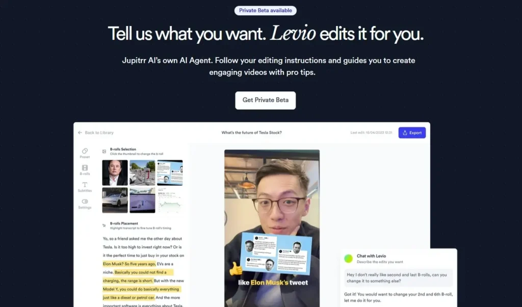 Jupitrr AI's video template library shown in the content creation workspace